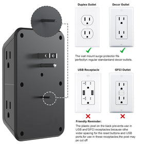 JcBlaon two-pack surge protector powers multiple devices together.