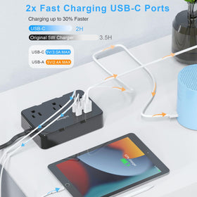 JcBlaon wall-mountable power strip on desk with anti-slip