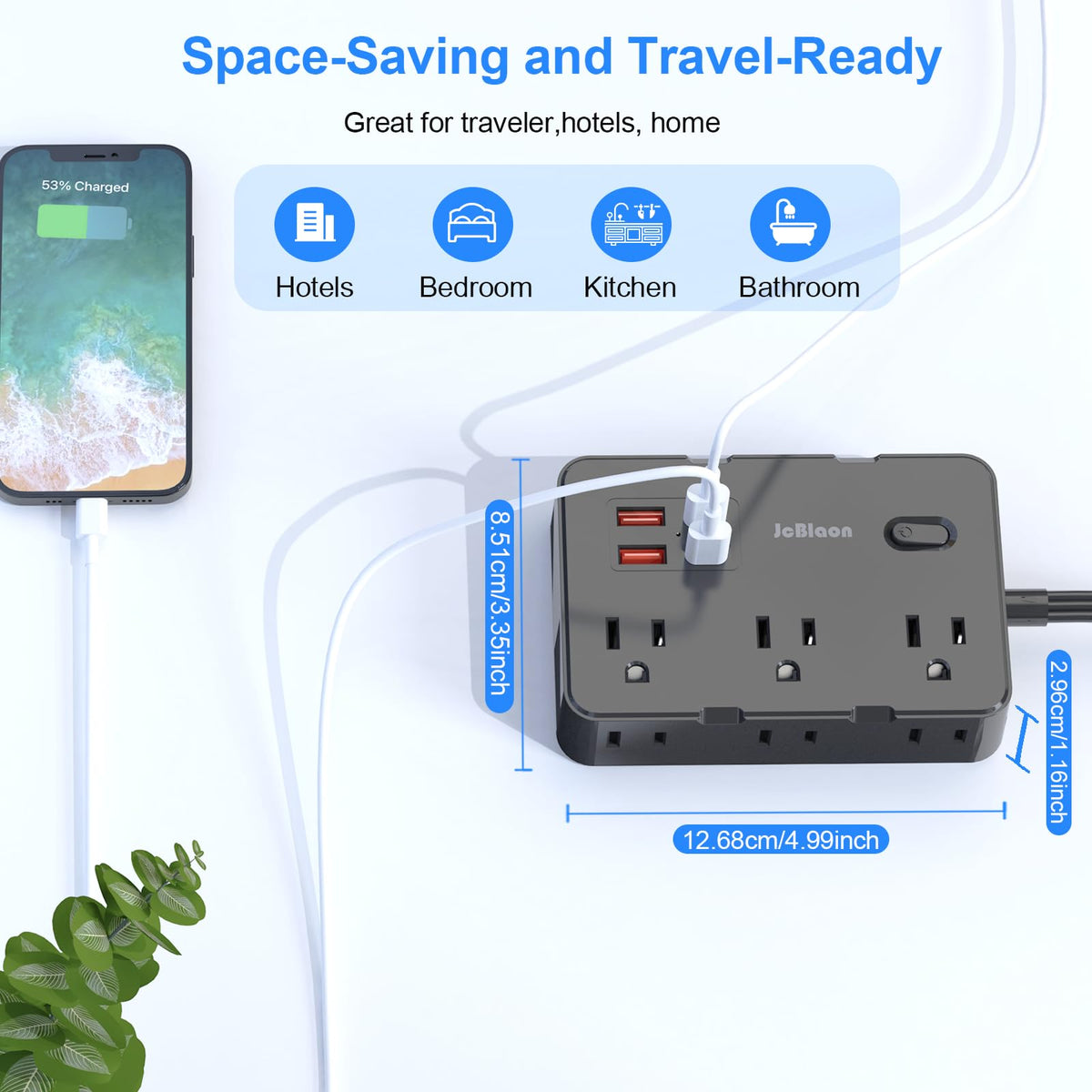 JcBlaon 1050 Joules surge protection safeguards devices