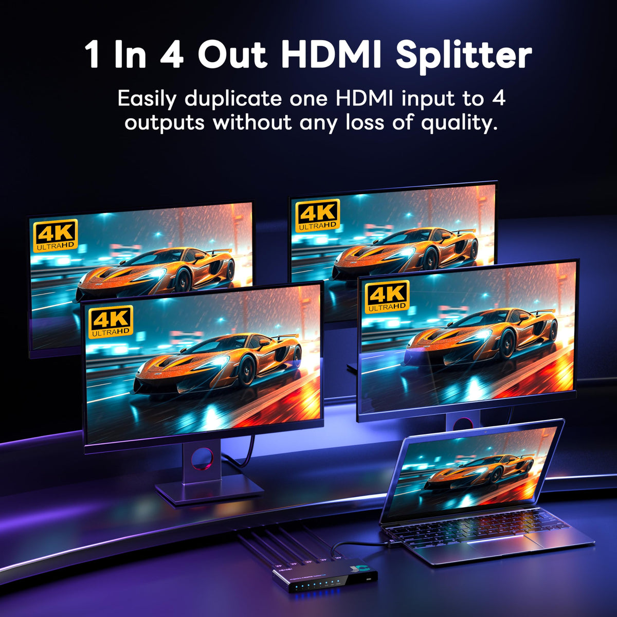 JCHICI 4K60 HDR output supports four displays for immersive home theater