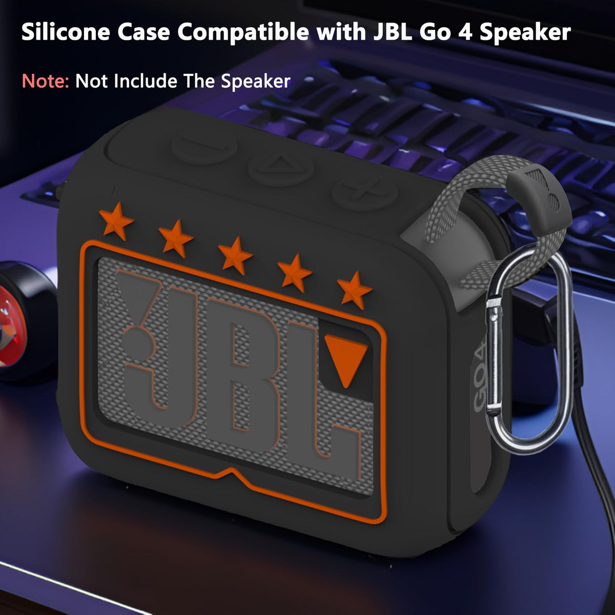 Carabiner included for secure attachment with JBL Go 4