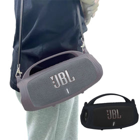 Shoulder strap included for hands-free portability of Charge 5