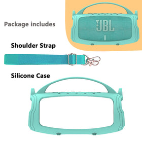 JCHPINE Charge 5 teal case with shoulder strap enhances portability.