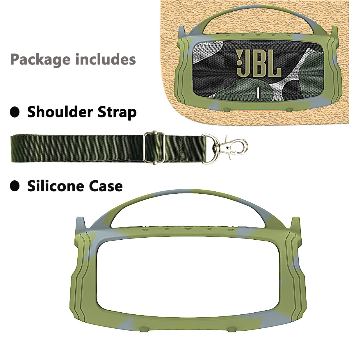 JCHPINE Charge 5 camouflage cover keeps scratches away while on the go.