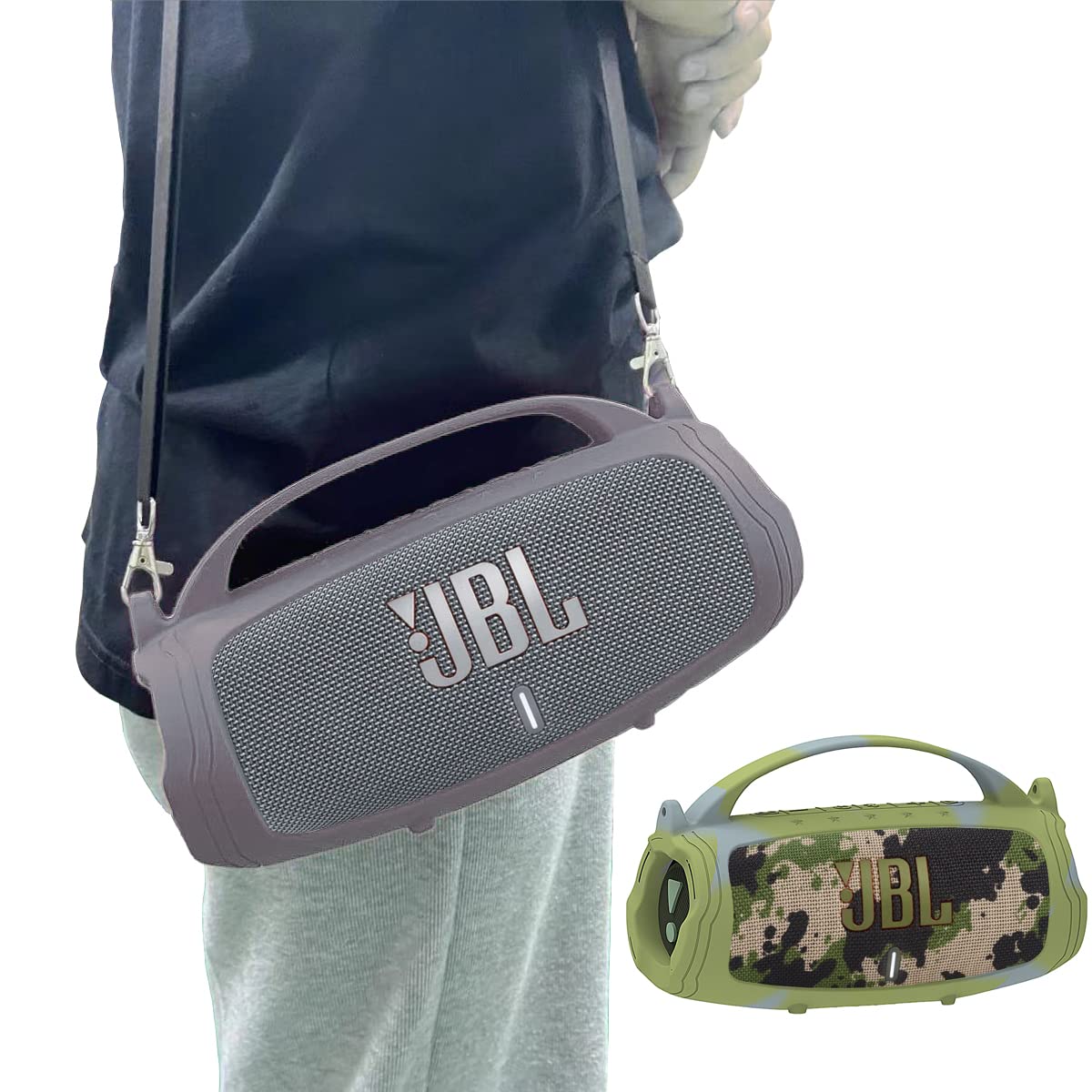 JCHPINE JBL Charge 5 silicone cover with precise port cutout supports easy charging.