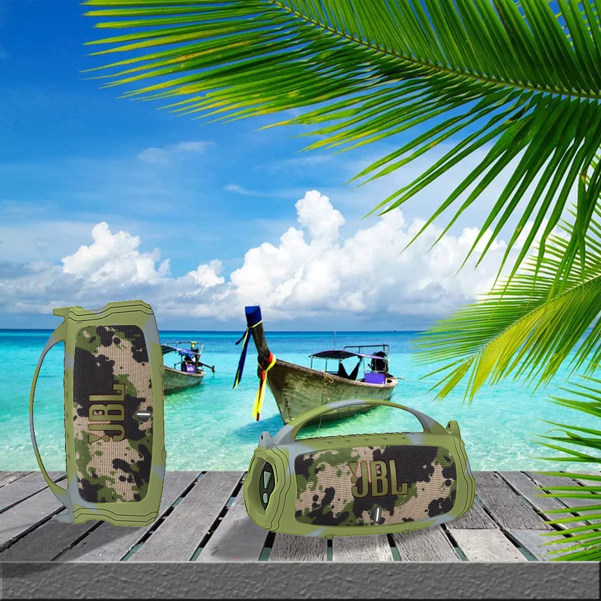 JCHPINE JBL Charge 5 camouflage cover shields from daily bumps.