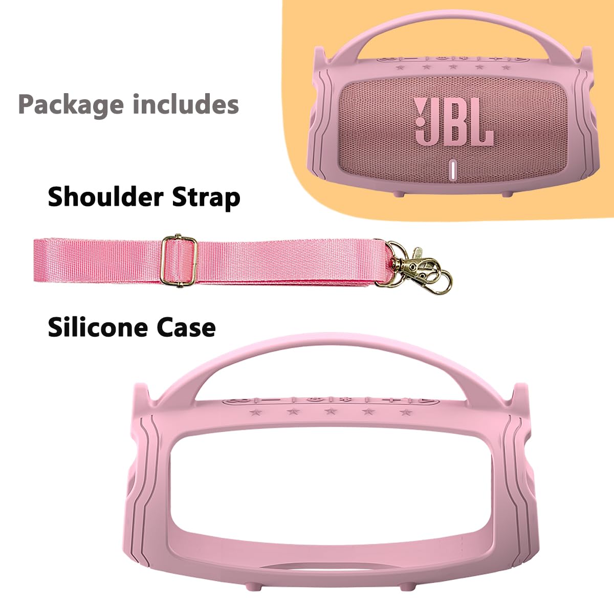 JCHPINE Charge 5 silicone cover with carry strap enables easy portability.