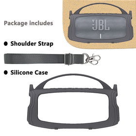 JCHPINE JBL Charge 5 silicone cover back view enhances grip and protection during transport