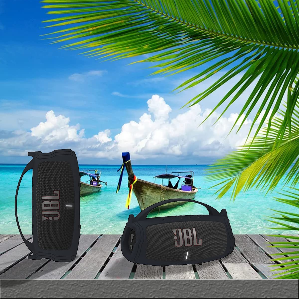 Soft-touch material adds premium feel while protecting your JBL Charge 5
