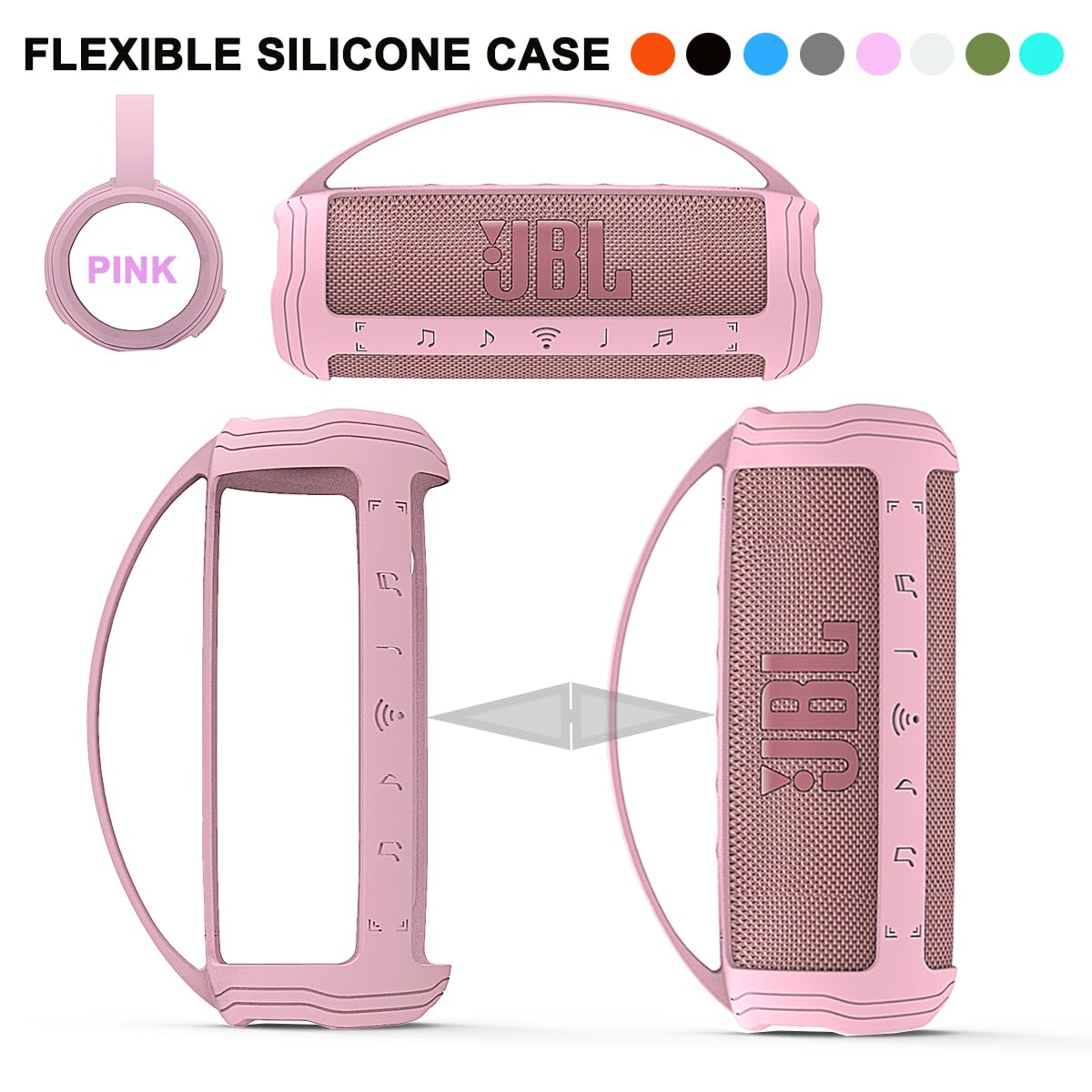 JCHPINE cover installed on JBL Flip 6 showing snug side fit benefit