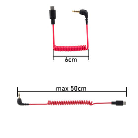 JCMOYUTY 50 cm red coiled DAC cable supports quick plug and play recording.