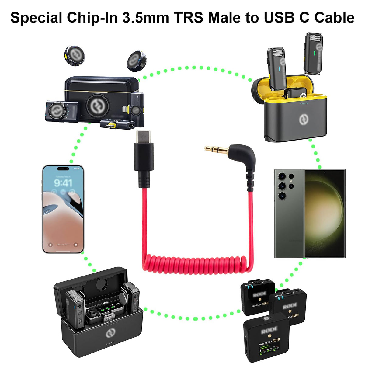 JCMOYUTY Lark M1/M2 connection cable facilitates on the move interviews.