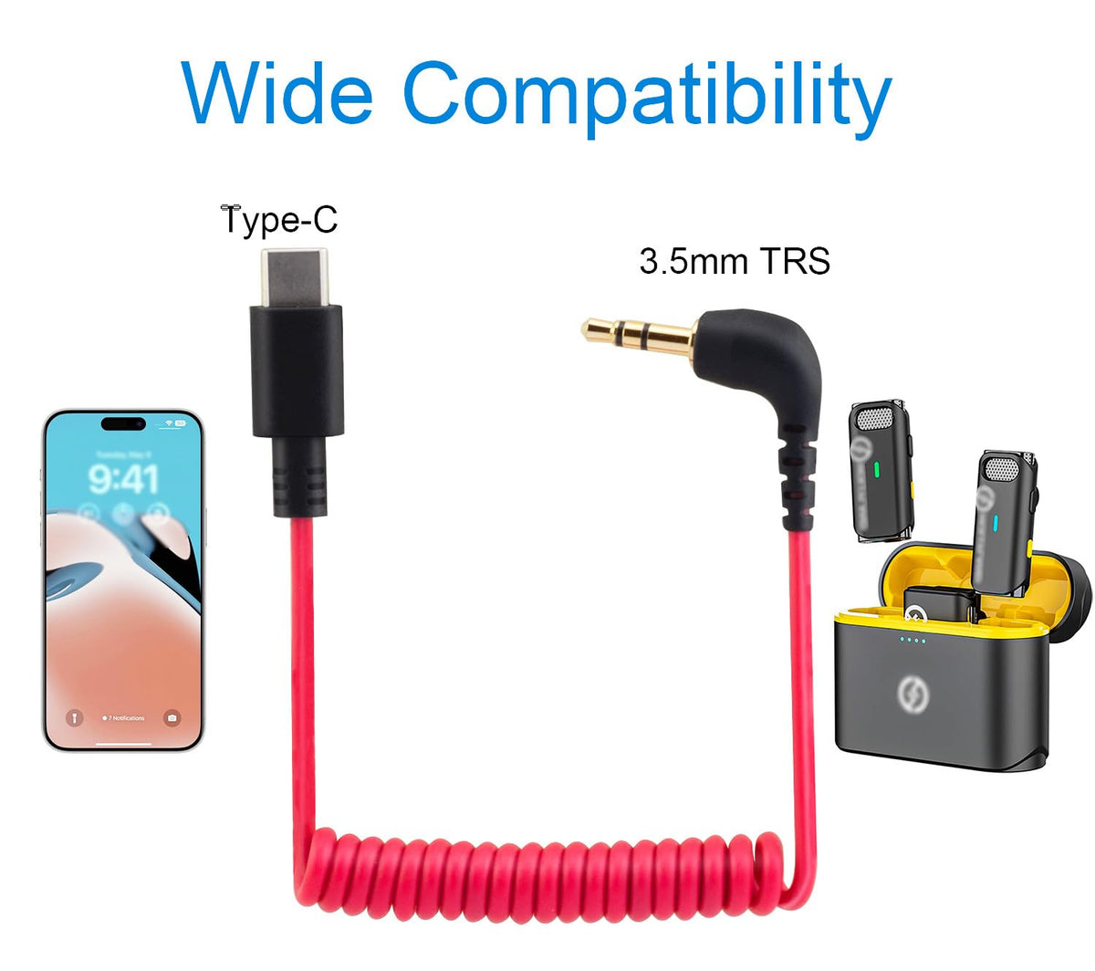 JCMOYUTY Rode GO 2 compatibility to phone enables plug and play mobile recording.