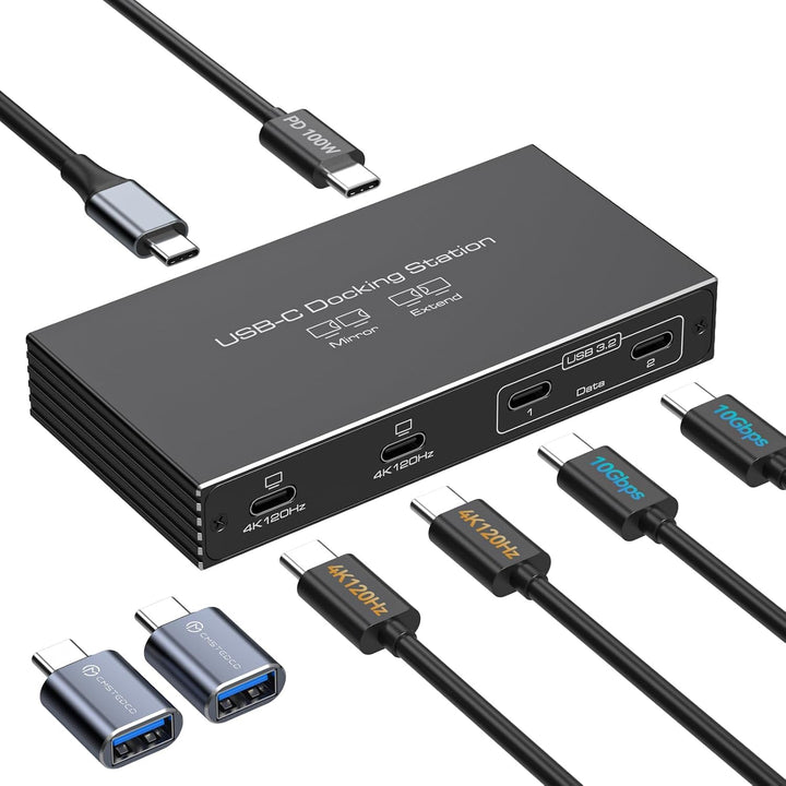 JCYMELE front view showing ports and compact design for desktop convenience