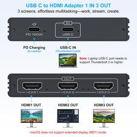 JCYMELE close-up of side ports highlighting HDMI and USB-C for reliable signal transfer
