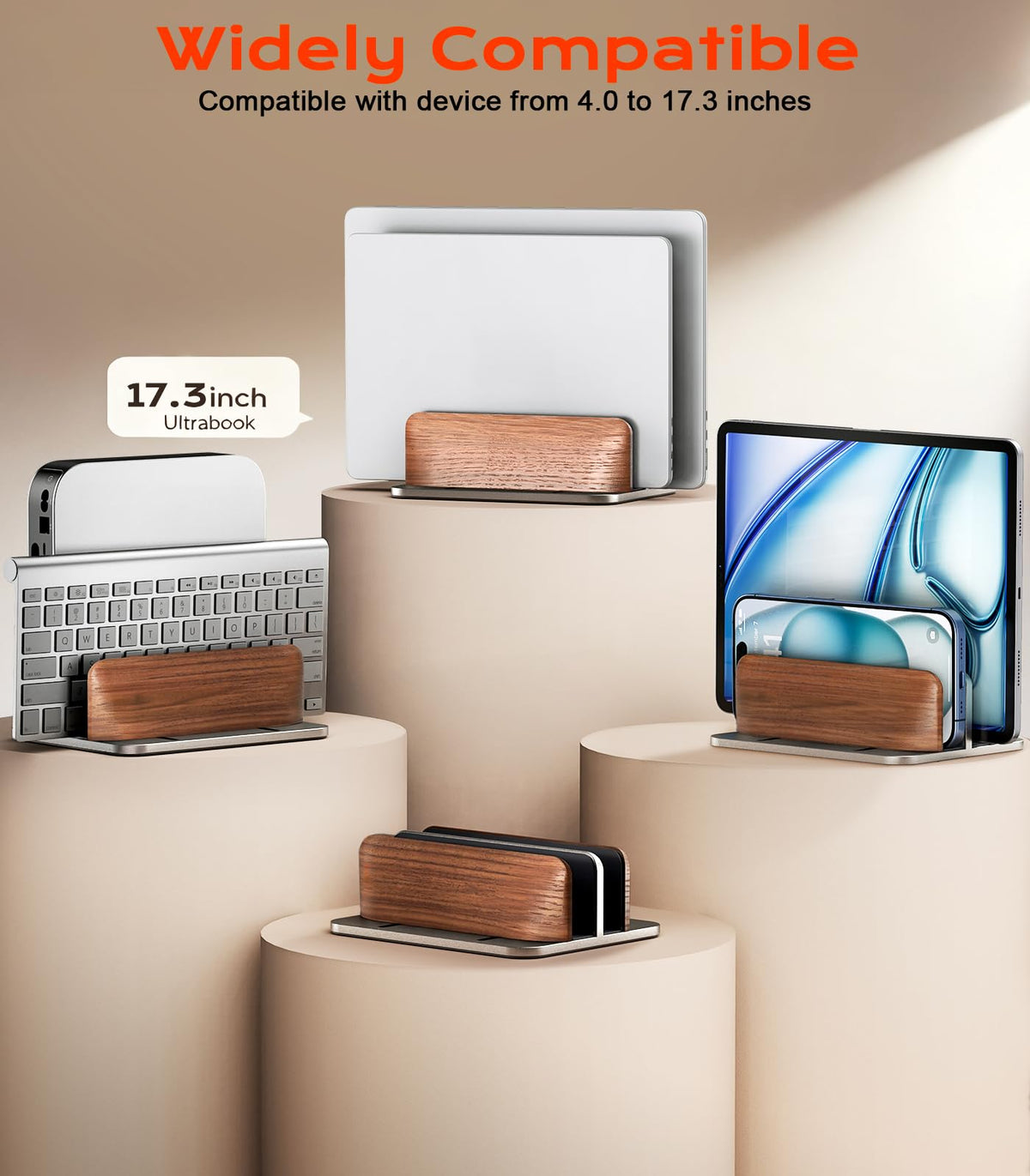 JCZT height-adjustable stand adapts from 0.66 to 1.65 inches.