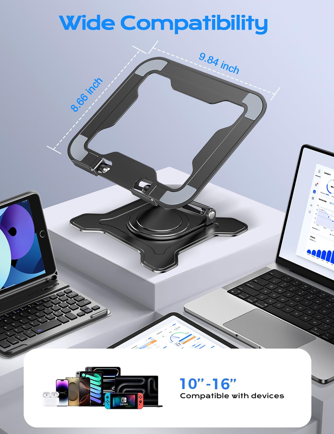 JCZT on desk with laptop in use improving comfort and airflow