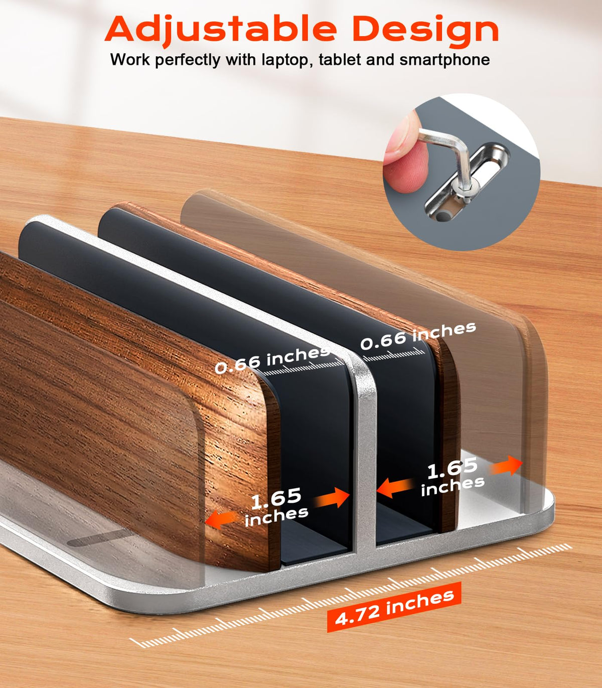 JCZT non-slip silicone pads ensure stable placement on your desk.
