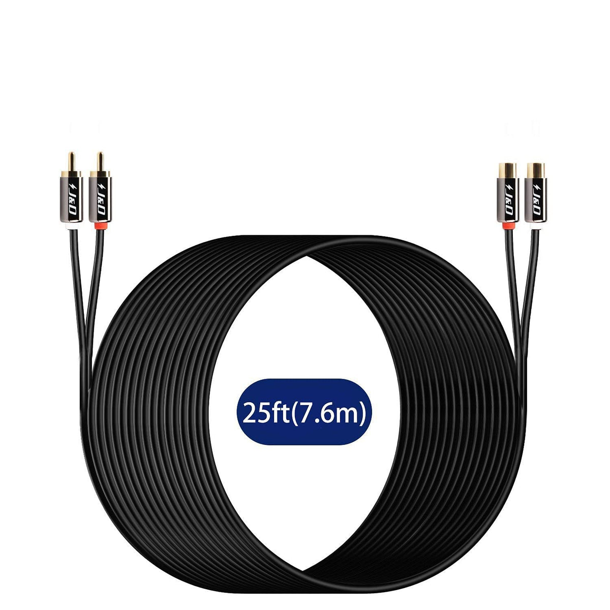 J&D dual shielding design reduces interference for clearer audio signals.