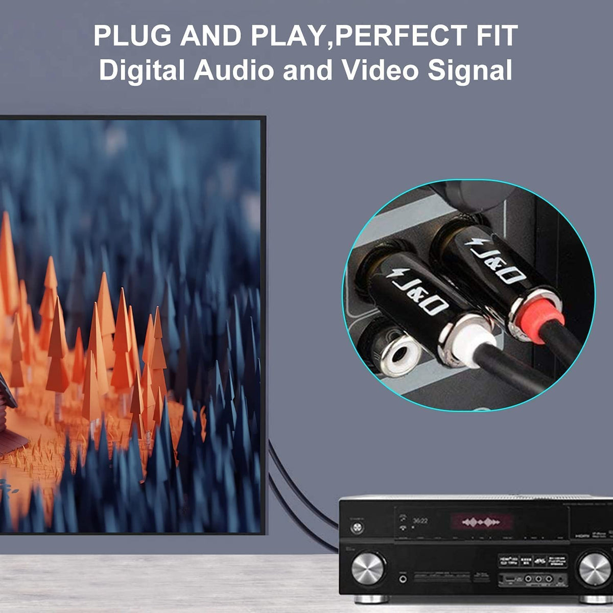 J&D cable with multi-layer shielding protects against interference.