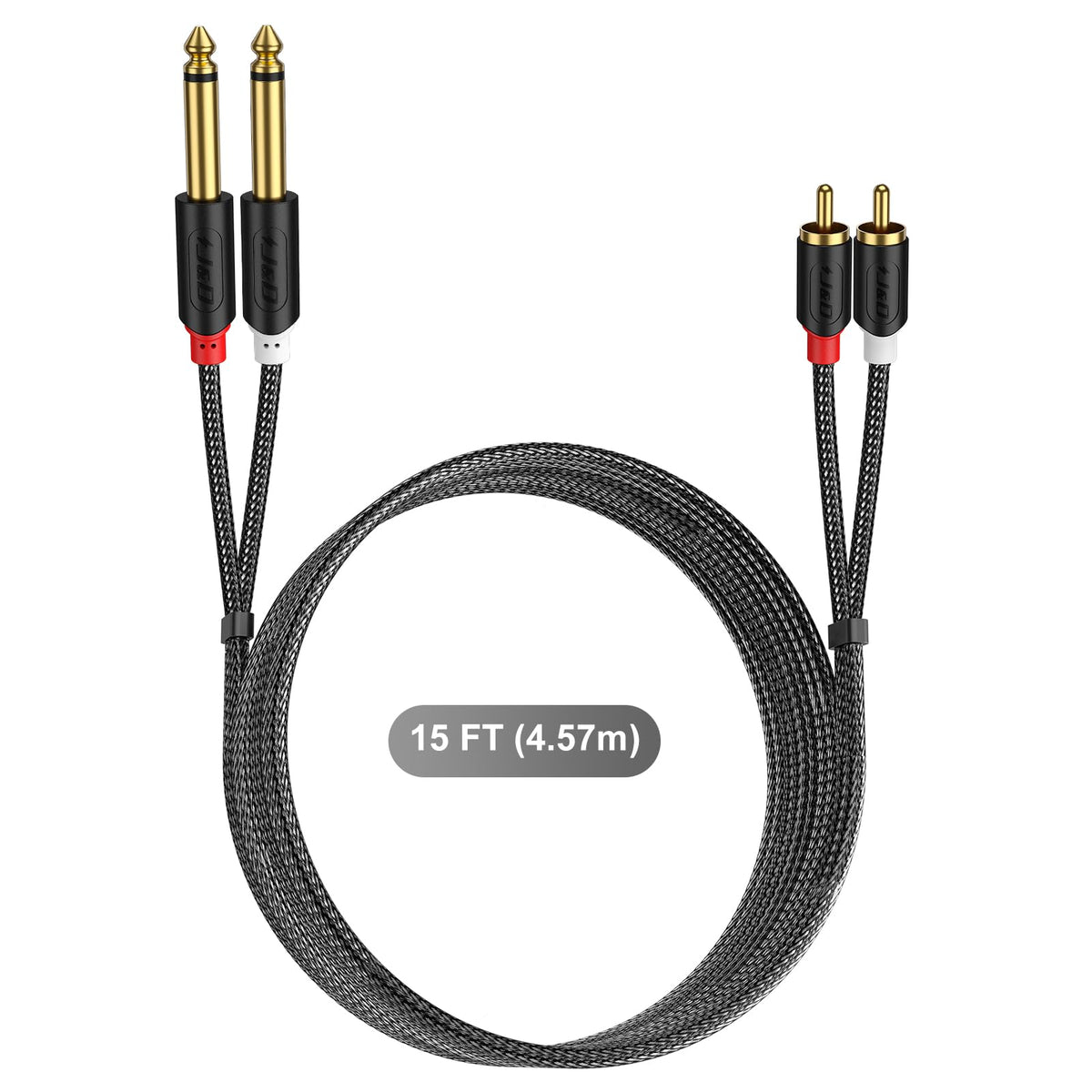 J&D 15-foot length offers flexible placement near mixer or amp.