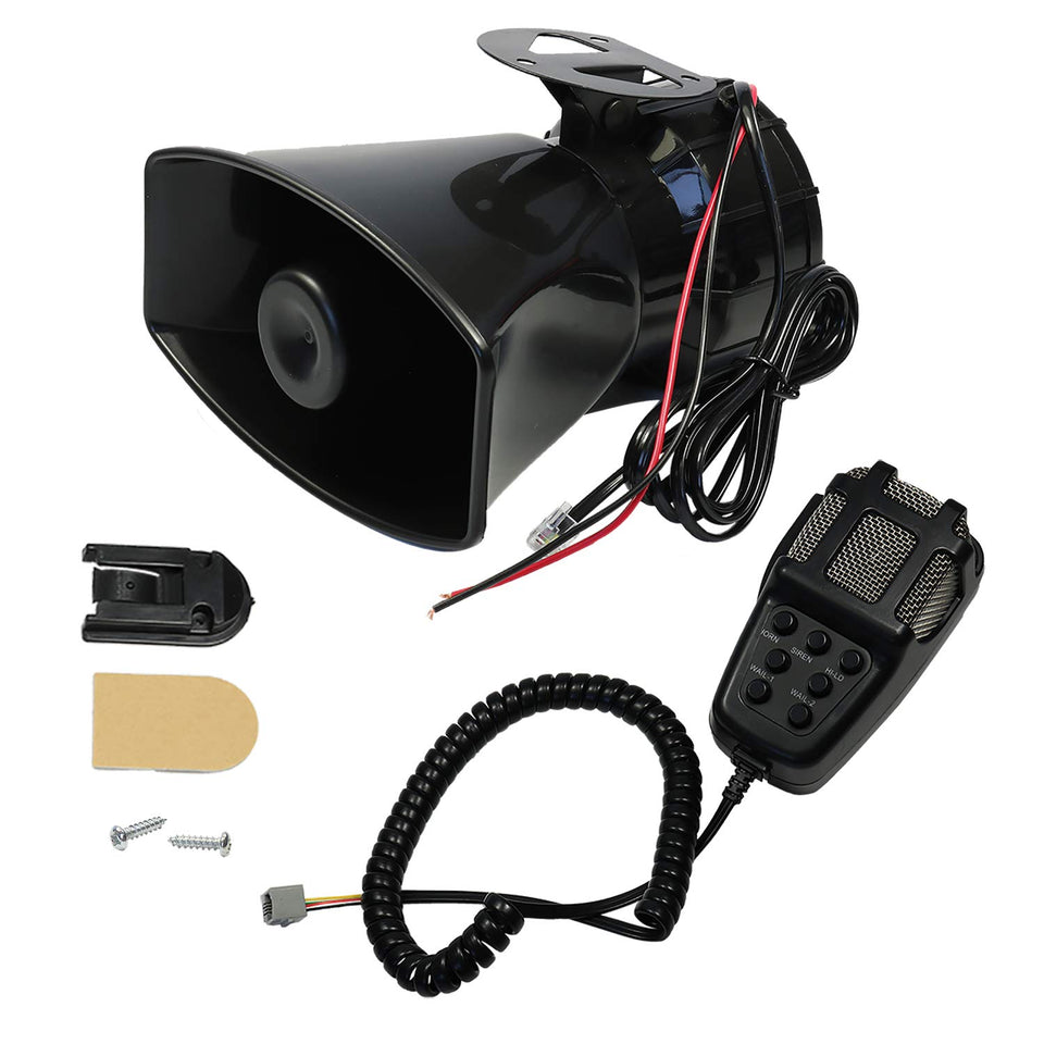 JDMSPEED car siren 7-tone horn delivers versatile warning sounds for vehicles.