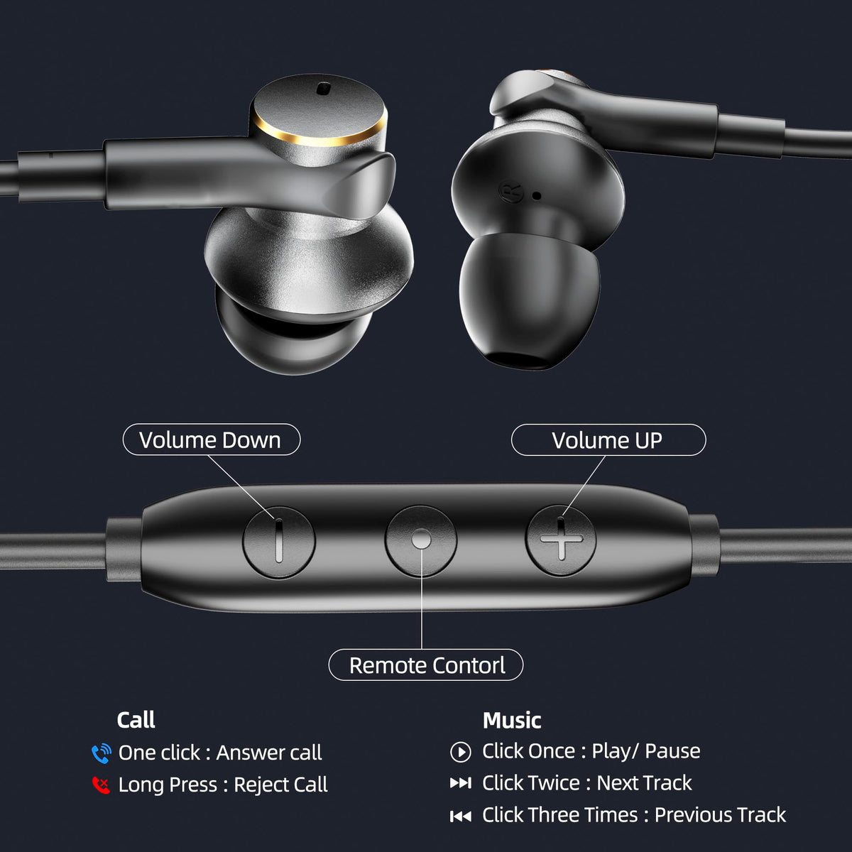 jechan earbuds in ear lifestyle image demonstrating comfortable long-wear fit