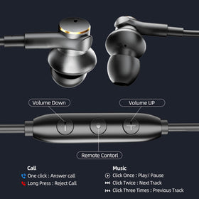 jechan earbuds in ear lifestyle image demonstrating comfortable long-wear fit