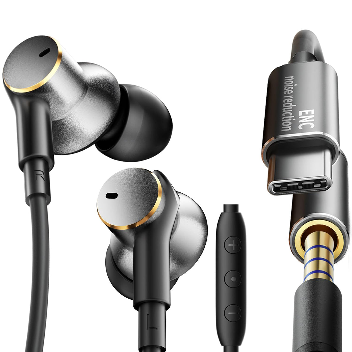 jechan earbuds connected to phone demonstrating wired zero‑latency