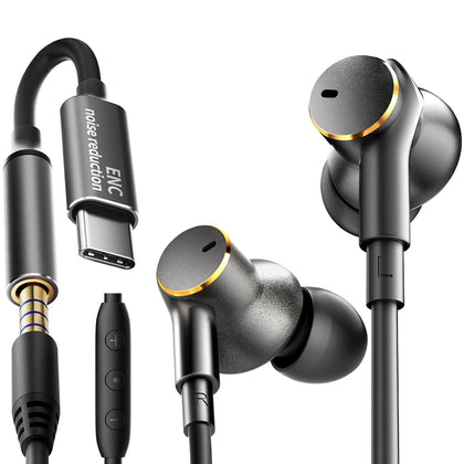 jechan front packaging showing USB‑C earbuds and feature call benefits