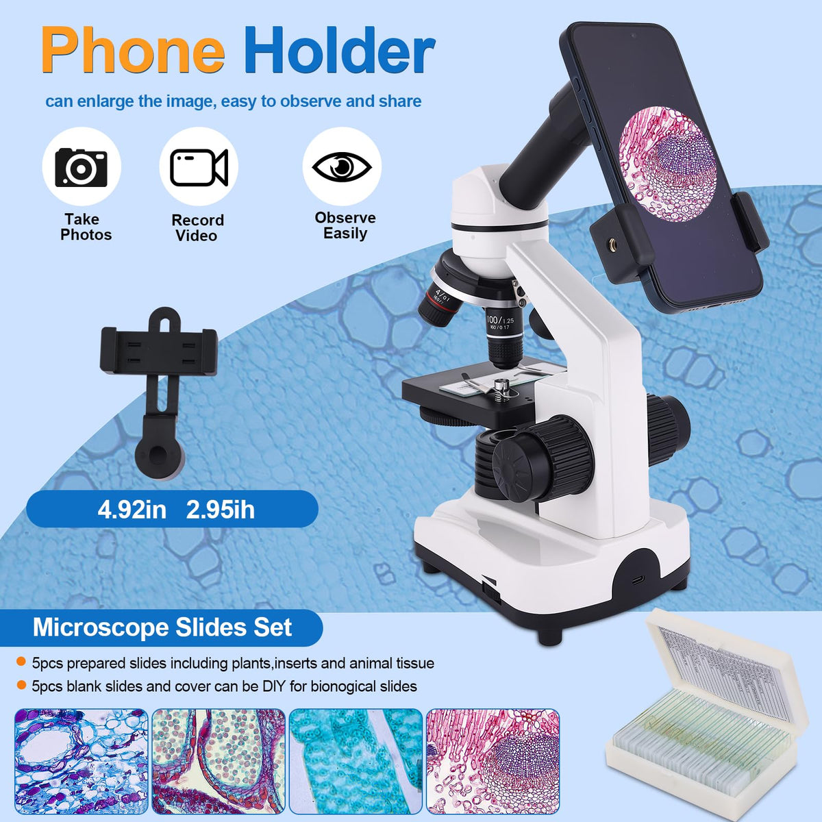 JECONE microscope accessories kit supports classroom experiments