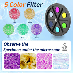 JECONE microscope color filter wheel enhances contrast for observations