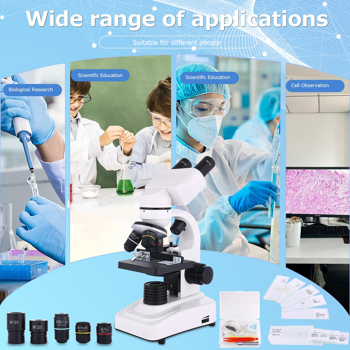 JECONE phone holder enables capturing micrographs for easy sharing and assignments.