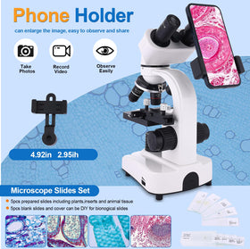 JECONE microscope with included slides set supports hands-on science at home.