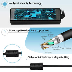 Jeestam 65W charger AC cord included for ready power plug.