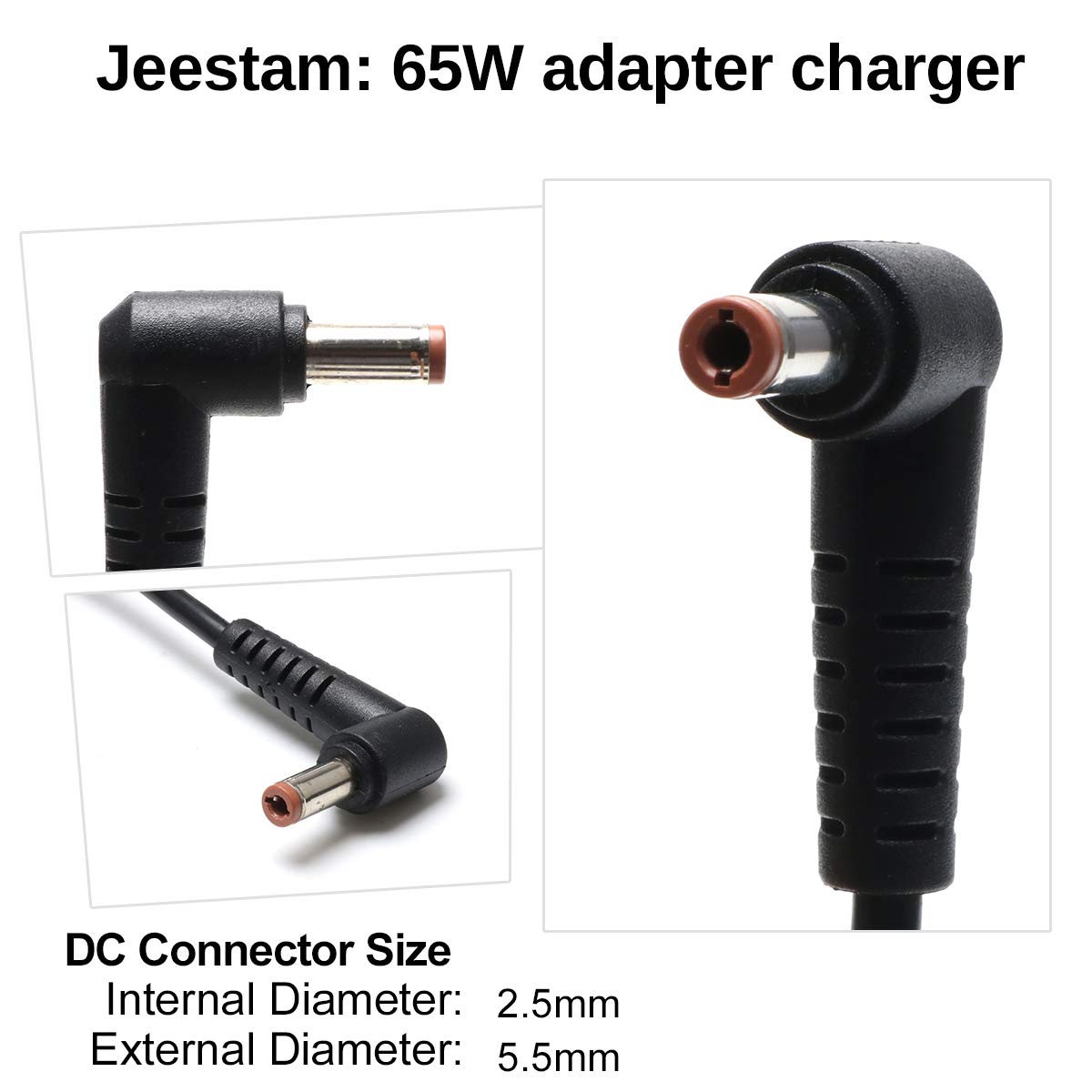 Jeestam 65W charger compact design ideal for desktop and mobile setups.