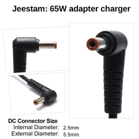 Jeestam 65W charger compact design ideal for desktop and mobile setups.