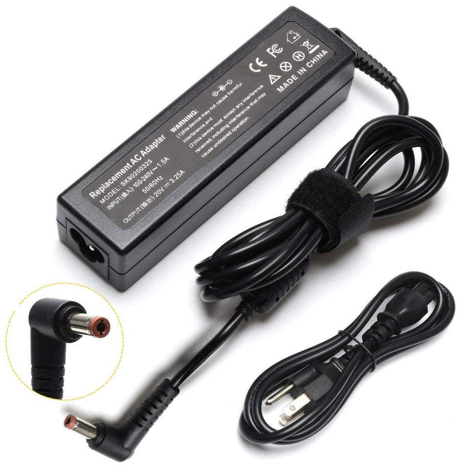 Jeestam 65W laptop charger front view, reliable power for Lenovo notebooks.