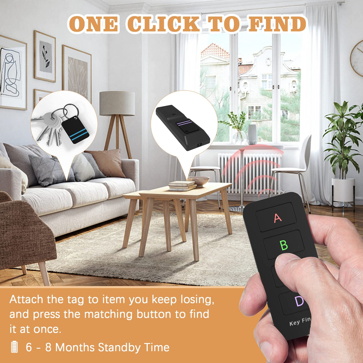 Jegoteer key finder receiver beeper flashing to help locate keys