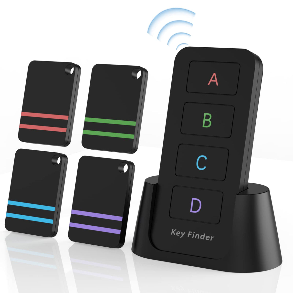 Jegoteer remote finder transmitter emitting a loud beep to locate items quickly