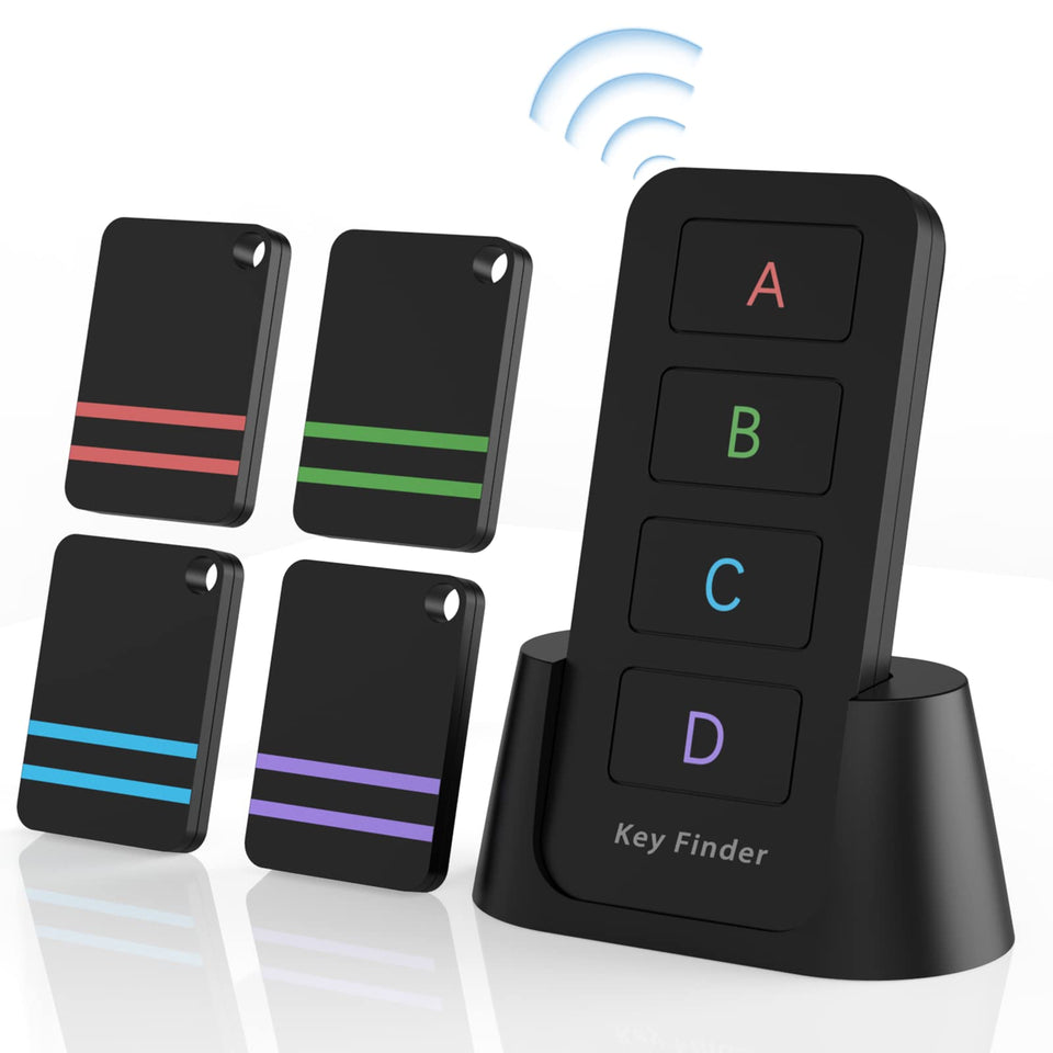 Jegoteer remote finder transmitter emitting a loud beep to locate items quickly
