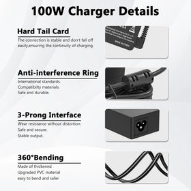 JEIBAO 100W USB-C charger side profile showing slim, portable form.