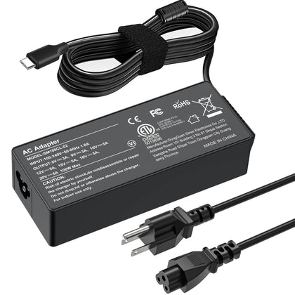 JEIBAO 100W USB-C laptop charger top view highlights compact design for travel.