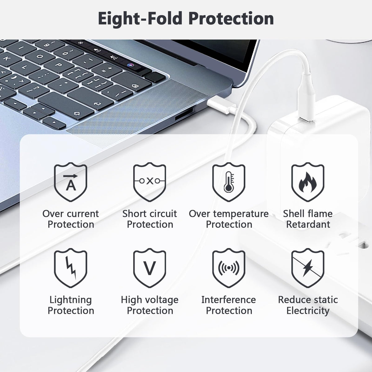 JEIBAO 6.6ft USB-C cable offers flexible desk-to-bed charging.