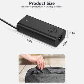 JEIBAO 65W USB-C charger with power cord, ready to plug in.