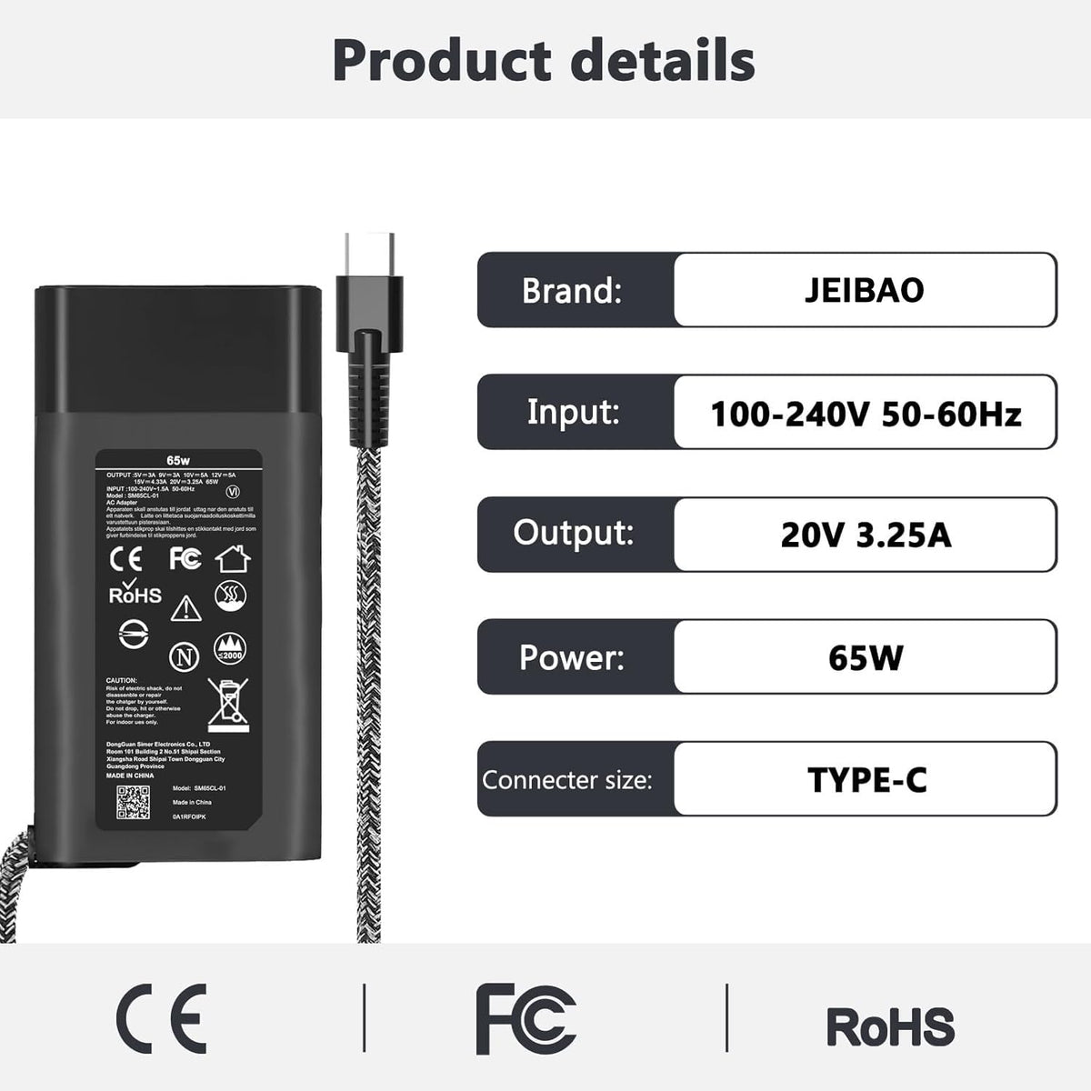 JEIBAO charger attached to Spectre x360 for efficient travel charging.