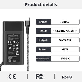 JEIBAO charger attached to Spectre x360 for efficient travel charging.