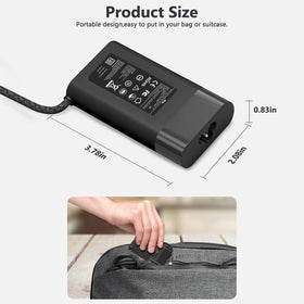 JEIBAO compact charger shown with travel accessories in a bag.