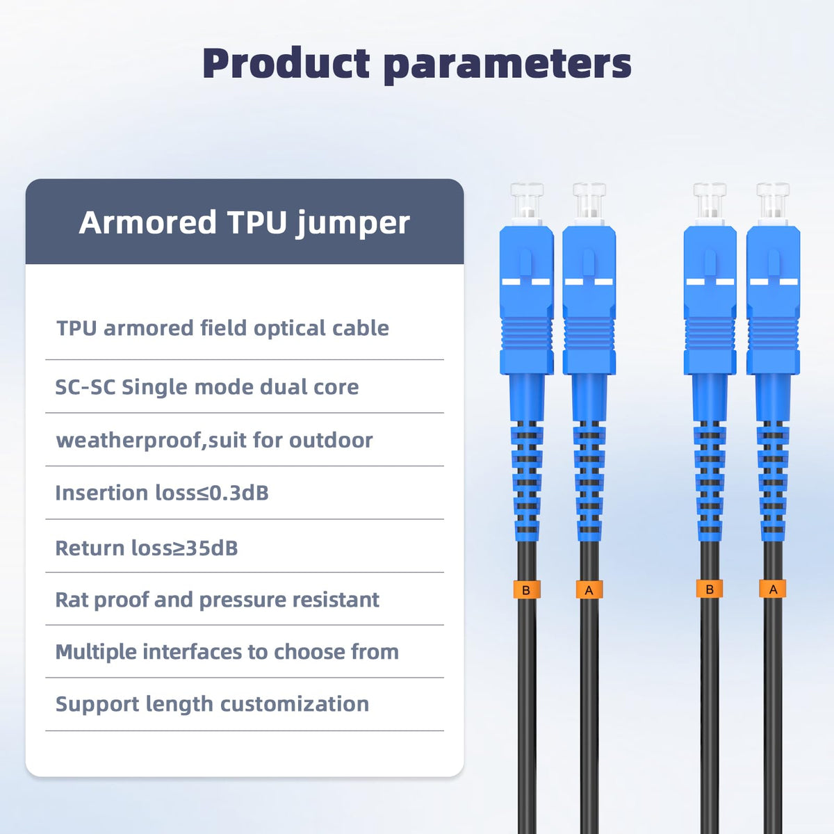 Jeirdus close-up of SC ceramic ferrule connector for low signal loss