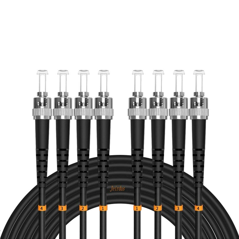 Jeirdus outdoor armored cable 100m with ST connectors for rugged protection in harsh environments.